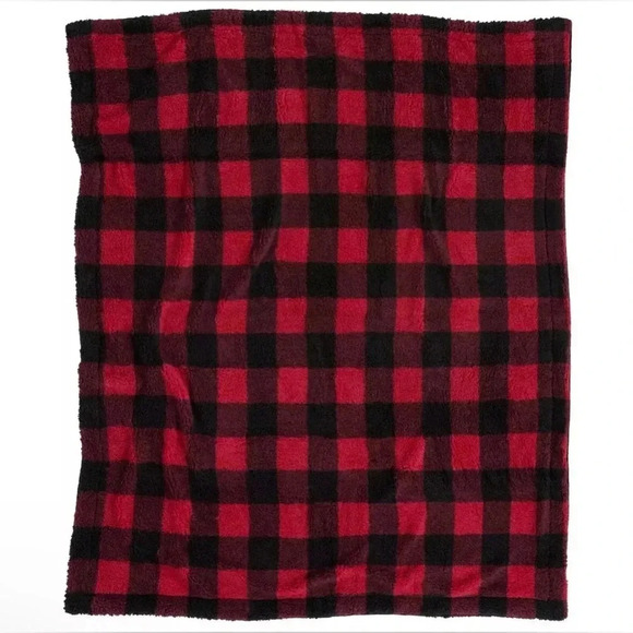 New Northeast Outfitters Cozy Cabin Red Buffalo Check Sherpa Blanket 50” x 60” - Picture 2 of 5